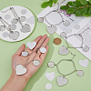 DIY Blank Heart Brass & Alloy Charm Bracelets Making Kit BJEW-DC00002-4