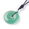 Adjustable Natural Green Aventurine Pendant Necklaces NJEW-A125-C02-2