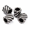 304 Stainless Steel European Beads Hand Polished STAS-B011-07AS-1