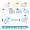 14Pcs 7 Colors Bear Food Grade Eco-Friendly Silicone Beads SIL-GO0001-09-2