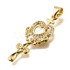Brass Micro Pave Cubic Zirconia ABS Imitation Pearl Pendants KK-D328-03G-B-2