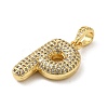 Brass Micro Pave Cubic Zirconia Pendants KK-E061-03G-16-2