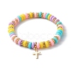 Handmade Polymer Clay Beads Stretch Bracelets BJEW-JB06488-5