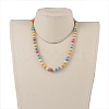 Children's Day Gift Dyed Drum Wood Beaded Kids Necklaces & Stretch Bracelets Jewelry Sets SJEW-JS00859-5