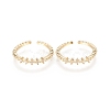 Brass Micro Pave Clear Cubic Zirconia Cuff Rings RJEW-F101-03G-1