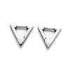 Tarnish Resistant 304 Stainless Steel Triangle Huggie Hoop Earrings STAS-J033-02A-P-2