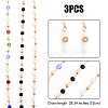 3Pcs 3 Color Plastic Round Beaded Eyeglasses Chains AJEW-GL0001-64-2
