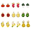 18Pcs Imitation Fruit Charm Pendant Mixed Enamel Fruits Charms Mixed Shape Pendant for Jewelry Necklace Bracelet Earring Making Crafts JX185A-1