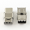 Tarnish Resistant Smooth Surface 201 Stainless Steel Watch Band Clasps STAS-R063-86-1