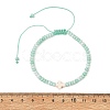 Adjustable Dyed Synthetic Turquoise Religion Cross & Ombre Effect Dyed Glass Rondelle Braided Bead Bracelets BJEW-JB14309-6