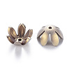 6-Petal Spray Painted Acrylic Bead Caps MACR-S373-47J-2