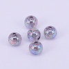 Electroplate Crackle Acrylic Beads CCG-WH0001-8mm-04-1