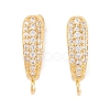 Rack Plating Brass Cubic Zirconia Hoop Earring Findings KK-S374-04G-03-1