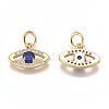 Brass Micro Pave Cubic Zirconia Charms X-ZIRC-F111-18G-2