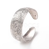 Bohemia Tibetan Style Alloy Thick Open Cuff Bangle for Women BJEW-E002-01AS-01-1
