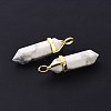 Natural Howlite Pointed Pendants G-G025-01G-43-3