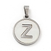 304 Stainless Steel with White Shell Pendants STAS-G268-01Z-P-2
