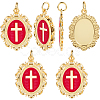6Pcs Brass Enamel Pendants KK-BBC0019-83-7