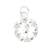 925 Sterling Silver Micro Pave Clear Cubic Zirconia Star Ring Charms STER-S011-05S-1