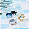4 Colors Stainless Steel Grooved Finger Ring Settings STAS-TA0001-26E-4