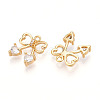 Brass Micro Pave Cubic Zirconia Charms KK-N261-87G-2