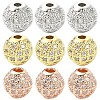 12Pcs 3 Colors Brass Cubic Zirconia Beads ZIRC-YW0001-25-1