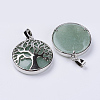 Natural Green Aventurine Pendants G-P350-D03-2