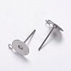 Non-Tarnish 304 Stainless Steel Stud Earrings Findings STAS-K146-013-8mm-1
