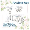 DIY Blank Oval Alloy Brooches with Imitation Pearl Making Kit PALLOY-AB00264-2