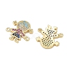 Brass Micro Pave Colorful Cubic Zirconia Connector Charms for Jewelry Making CU-CBAAA59-01G-06-2
