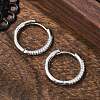 Brass Micro Pave Cubic Zirconia Huggie Hoop Earrings EJEW-K083-36P-B-5