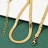 Ion Plating(IP) 201 Stainless Steel Herringbone Chain Necklaces NJEW-M187-06G-3