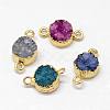 Electroplated Natural & Dyed Druzy Agate Links connectors G-N0168-014B-1