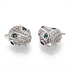 Brass Micro Pave Cubic Zirconia Beads ZIRC-S053-YS014G-4-2