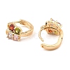 Brass Micro Pave Cubic Zirconia Hoop Earrings EJEW-D078-09KCG-2