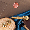 1Pc Golden Tone Brass Wax Seal Stamp Heads with Bamboo Stick Shaped Handles STAM-CP0001-05V-4