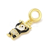 Rack Plating Brass Micro Pave Clear Cubic Zirconia Enamel European Dangle Charms KK-S380-27G-02-2
