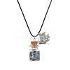 3Pcs 3 Styles Natural & Synthetic Mixed Gemstone Chips Wish Bottle Pendant Necklaces Set NJEW-FZ00013-2