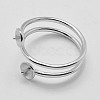 Anti-Tarnish Rhodium Plated 925 Sterling Silver Finger Design Ring Mounts Fittings with Pearl Seat X-STER-A070-040-3
