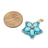 Handmade Glass Seed Beaded & Synthetic Dyed Imperial Jasper Beads Pendants PALLOY-MZ00751-3