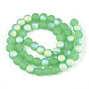 Frosted Imitation Jade Glass Beads Strands GLAA-T032-J8mm-MBB05-2