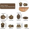 80Pcs 8 Style Tibetan Style Alloy Pendant Enamel Settings TIBEP-CA0001-11-2