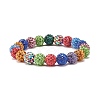 Sparkling Rhinestone Ball Beaded Stretch Bracelet for Women BJEW-SZ0002-39-1