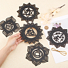Wooden Bohemian Meditation Energy Symbol Cup Mats DJEW-WH0034-65A-3