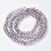 Electroplate Transparent Glass Beads Strands EGLA-A034-T8mm-F12-2