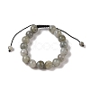 10mm Round Natural Labradorite Braided Bead Bracelets BJEW-C067-01C-14-2