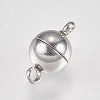 Tarnish Resistant 304 Stainless Steel Magnetic Clasps with Loops X-STAS-G173-05P-6mm-3