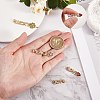 4Pcs 4 Style Eco-Friendly Brass Micro Pave Cubic Zirconia with Glass Pendants KK-SZ0005-79-2