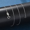 Anti-Tarnish Rhodium Plated 925 Sterling Silver Cable Chains Necklace for Women STER-I021-05P-4