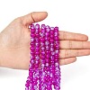 Spray Painted Crackle Glass Beads Strands CCG-Q002-8mm-09-4